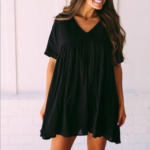 Black Babydoll Tunic - These Three Boutique